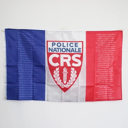 Drapeau france crs police - france,