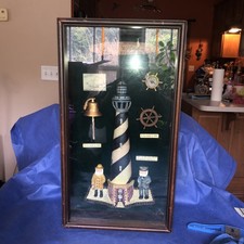 Cape Hatteras Lighthouse Nautical Shadow Box Wall Decor