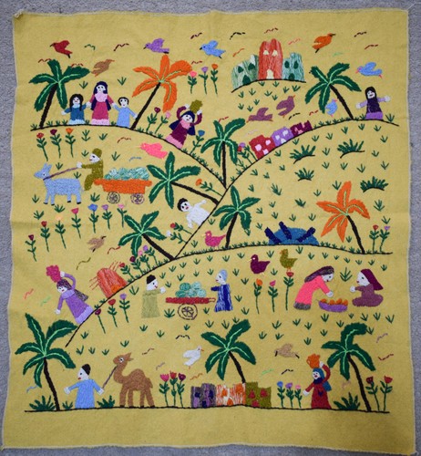 Nappe brodée scène - , de
