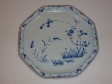 Haviland Limoges Jardin Bleu 8-Sided Plate, Blue Flowers Scenes, 9-1/2"