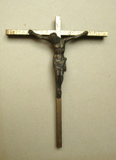 Superbe crucifix mural en bronze - années 1960