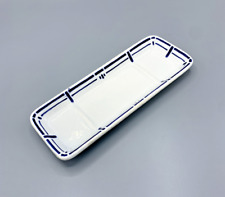 Vintage SARREGUEMINES White and Blue Soap Holder, Comb Holder