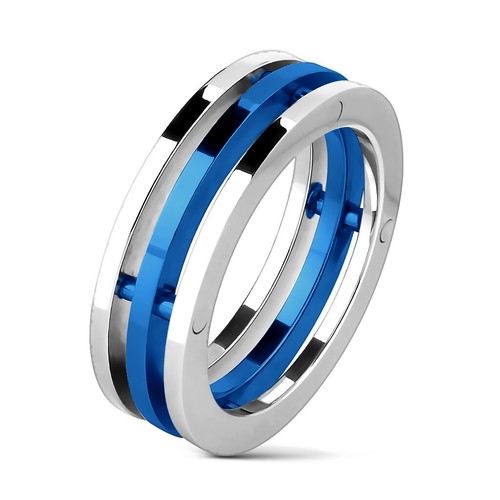Bague anneaux homme acier - bague,