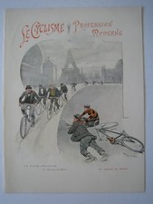 ORIGINAL OLD ARTICLE 1897 SPORT CYCLING VELODROME BICYCLE