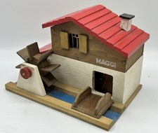 Décor jouet en bois - Moulin MAGGI - Chalet avec roue à eau - 1950's - BE+