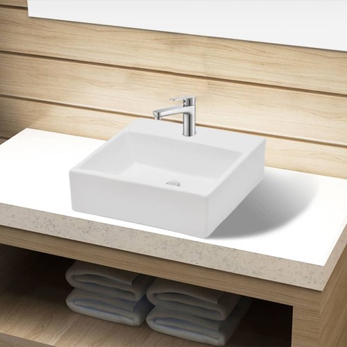 Lavabo carré trou - à, robinet