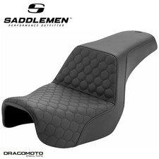 SELLE HARLEY DYNA / GLIDE SADDLEMEN Step-Up 806-04-177 2-Up Seat Noire GelCor...