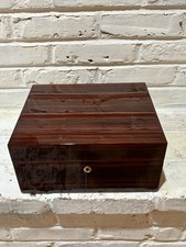 Savoy Executive Ebony Macassar Humidor Cigar BOX Mint Condition Wood New