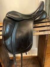 Hulsebos Balance + Dressage Saddle Black With chocolate piping 17.5 Seat MW