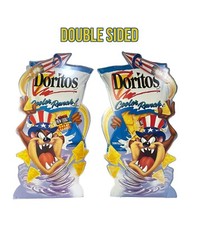 RARE Vintage 1995 Doritos Cooler Raunch TAZ 22”x42” Display Cardboard Promo Ad