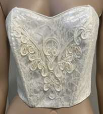 Vintage Victoria’s Secret Corset Bustier Top Boned Gold Label Crown Lace Bridal