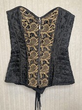 Women’s Bustier Corset Large Black Goth Glamour Merry Widow  Halloween Lacing