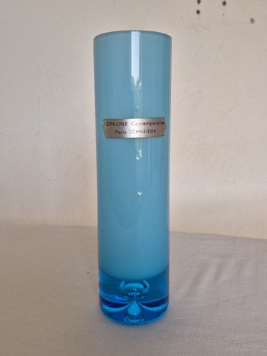 Vase opaline bleu - vase, en