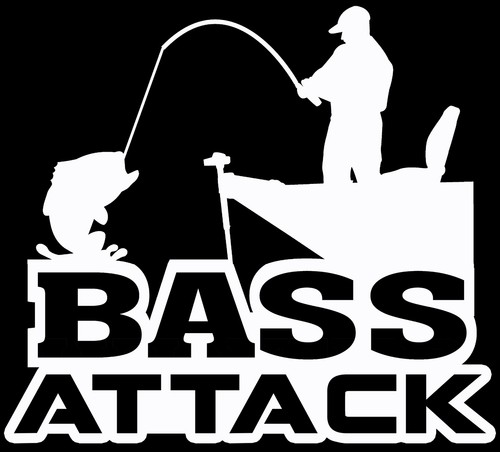 Bass fishing decal - bass,