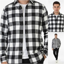 Chemise Homme En Flanelle De Polaire À Carreaux Ecossais Hiver M L XL