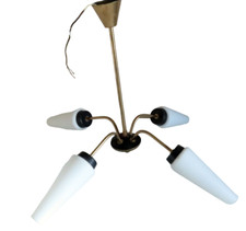 LUSTRE LAITON VINTAGE 4 FEUX