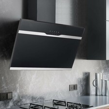  Hotte aspirante 60CM murale à recyclage d'air Hotte aspirante inox verre A++