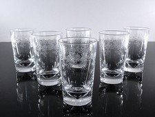 BACCARAT 6 GOBELETS EN CRISTAL GRAVE AVEC DEGAGE D'ACIDE MODELE SEVIGNE ART DECO
