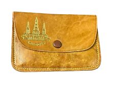 OLD COIN HOLDER LEATHER LEAF TIDY DOCUMENT SOUVENIR FORT MAHON