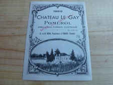 wine label Chateau LE GAY 1986 pomerol wine label wine label burgundy