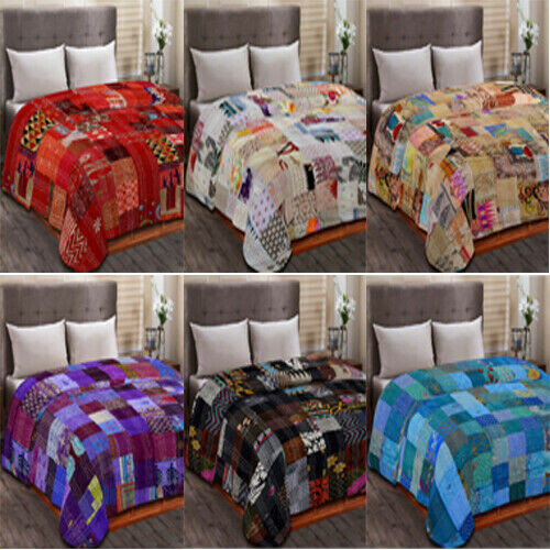 Couvre lit vintage patchwork - couvre-lit,
