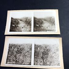 2 cards stereoscopic plates WW1 Verdun sliced mouthpiece & telephone exchange