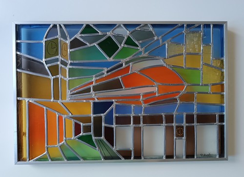 Tableau vitrail encadré - tableau,