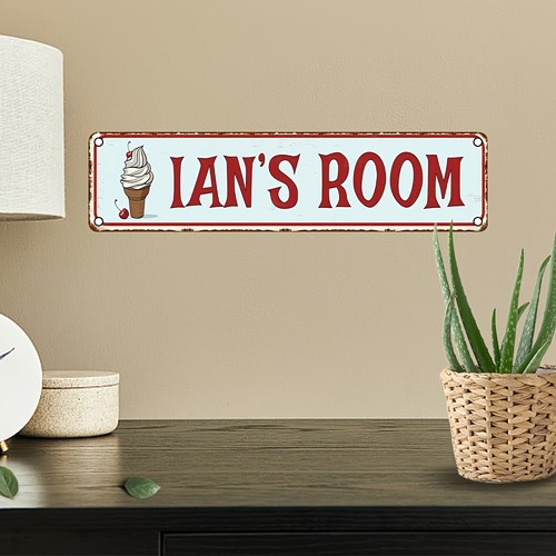 Rustic name plaque metal board - plaque,