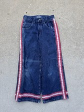 RARE BMX  YOUTH VTG Y2K Wide Leg Lee Pipes Blue Jeans 12 Waist (24 inches)