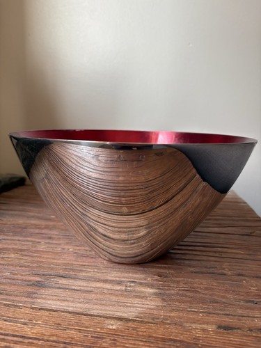 Coupe vase metal argente - en,