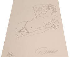 Jessica Blandy dénudée - Ex Libris , N &B, numéroté signé par RENAUD -60 exempl.