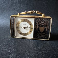 VINTAGE 1970 UTI SWIZA SWISS MADE WIND UP MUSICAL BOX DESK CLOCK