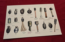 German US Russian French Weapons Hand Stick Grenades Poster Print WW2 WWII