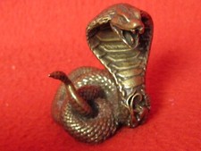 Solid Brass Cobra Snake Figurine Statue