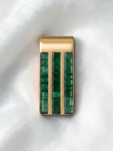 18k yellow gold emerald - 18k,