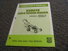 Kubota W5019 & W5021 Walk-Behind Mower Owner Operator Manual User Guide xz