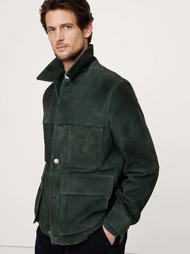 Veste cuir vert - en, homme