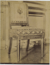 L.P., France, Château de Fontainebleau. Vintage Empire Style Albumen P Chair