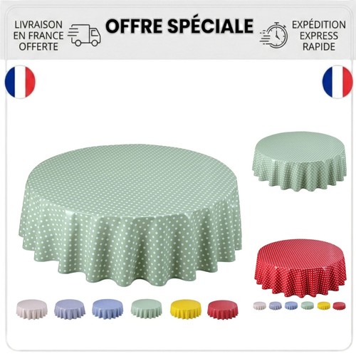 Nappe ronde pvc - pvc, cirée