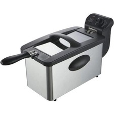 Friteuse électrique CONTINENTAL EDISON 3L à huile PRO Inox panier 2000W Neuf FR