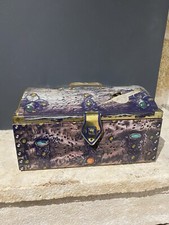 DELACRE Metal Cookie Box Antique Advertising Collection Chest Decor Vintage