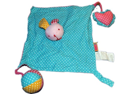 Doudou hochet grelot tissu