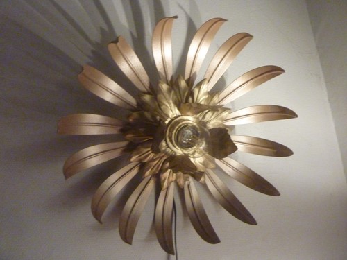 Vintage lampe applique fleur - applique,