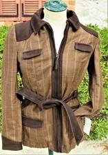 VESTE FEMME CUIR ET TWEED