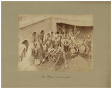 Persia, The Pehlevans or Persian Wrestlers Vintage Albumen Print, Provenance Exc