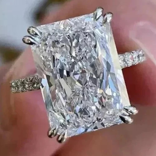 Bague solitaire diamant - , blanc