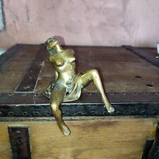 Antique Bronze Nude Woman Erotic Sitting No Stand 