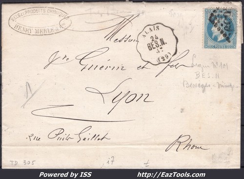 France 29a sur - sur, lettre