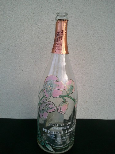 Bouteille vide champagne rose - bouteille,