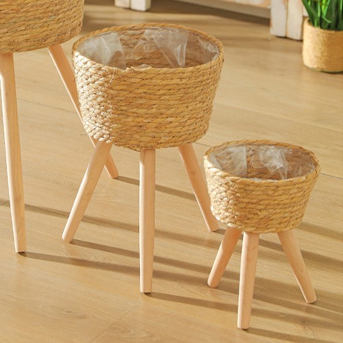 Support fleur panier osier - support,